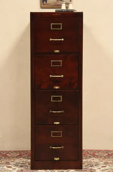 Main image of Shaw Walker 1930 Antique 4 Drawer File Cabinet