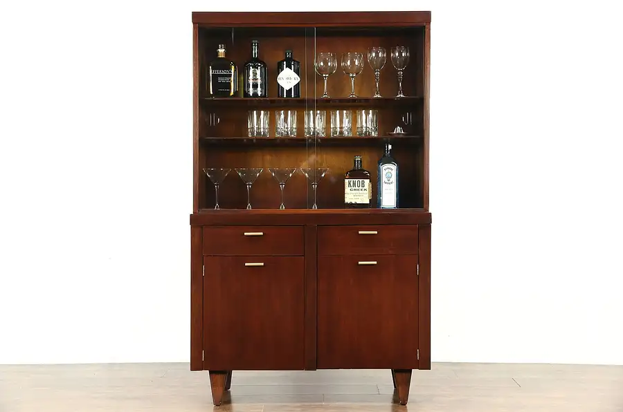 Main image of Midcentury Modern 1960 Vintage Bar, China or Curio Display Cabinet