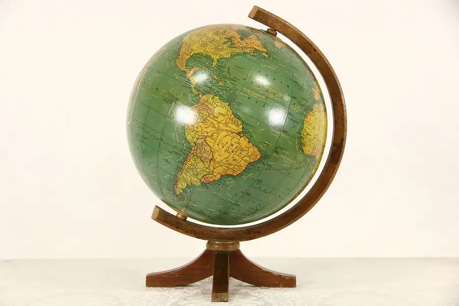 Main image of Crams 10 1/2" Terrestrial Globe, 1939 Era