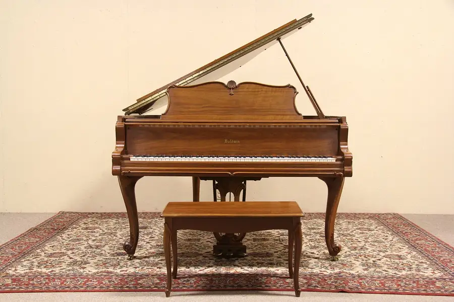 Main image of Baldwin 1962 Carved Art Case 5' 7" Grand Piano & Bench