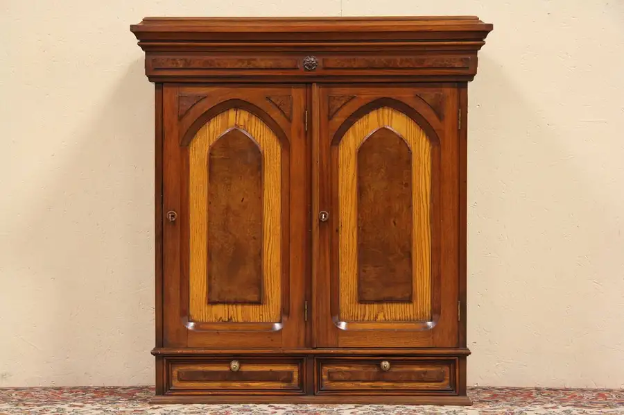 Main image of Victorian Gothic 1870 Countertop Hotel Mailbox Cabinet