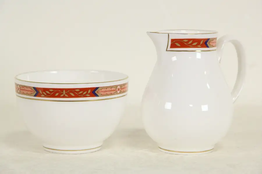 Main image of Royal Worcester BEAUFORT RUST RED Cream and Sugar