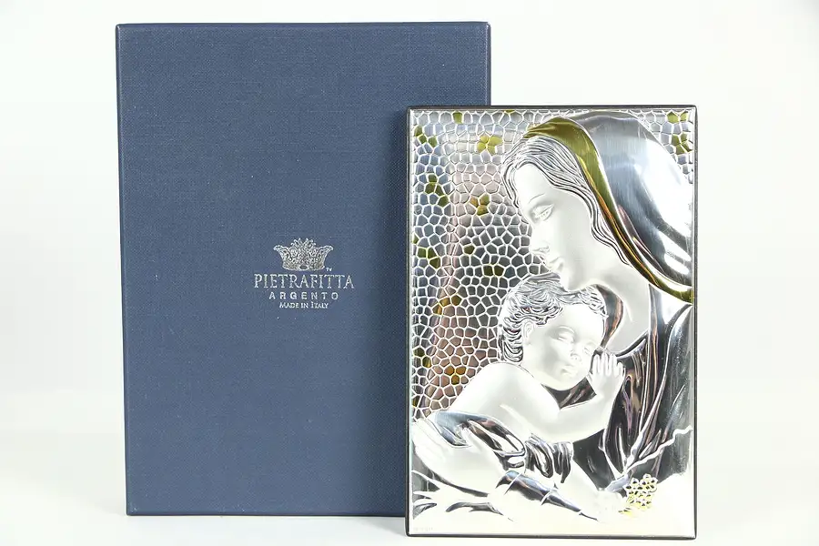Main image of Pietrafitta Argento Italy Medium Rectangular Icon, Mother and Child