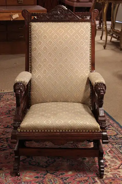Main image of Victorian Eastlake Bear Head Platform Rocker