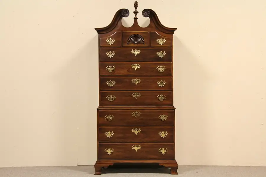 Main image of Statton Georgian Cherry Tall Chest on Chest Highboy