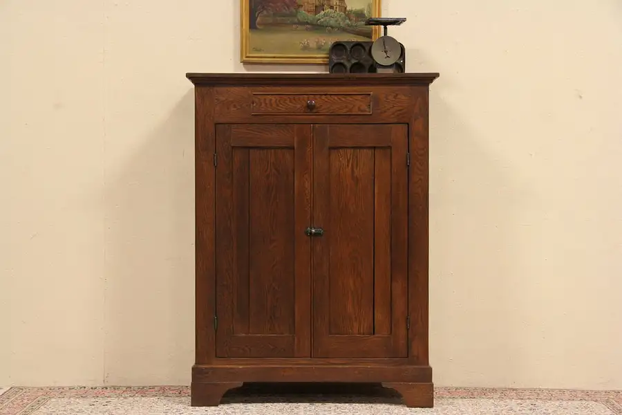 Main image of Country Oak 1890 Antique Jelly or Pantry Cupboard