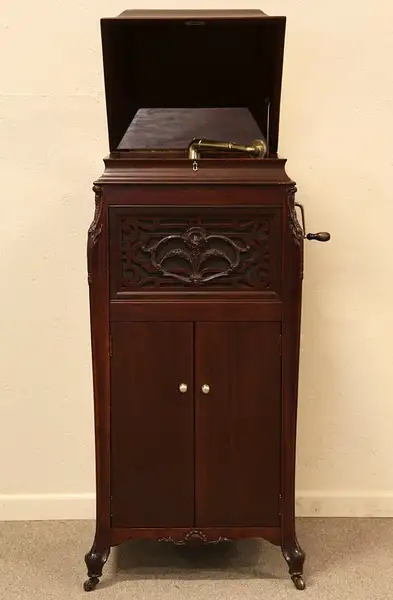 Main image of Edison Pathe 1915 Phonograph Wind Up Record Player