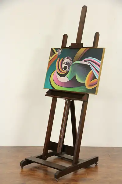 Main image of Artist Adjustable Vintage Pine Professional Painting Easel