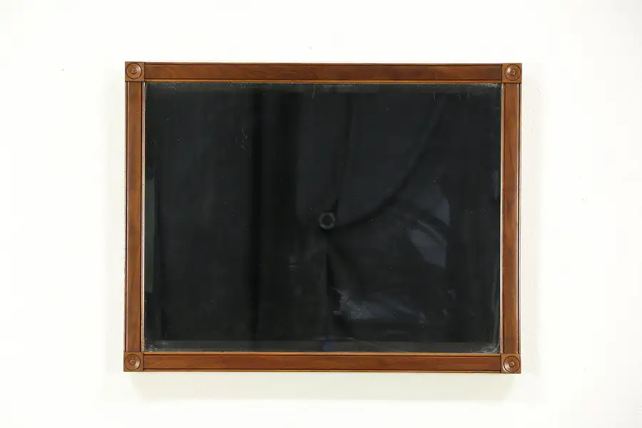 Main image of Victorian Eastlake 1890 Cherry Beveled Mirror, Vertical or Horizontal