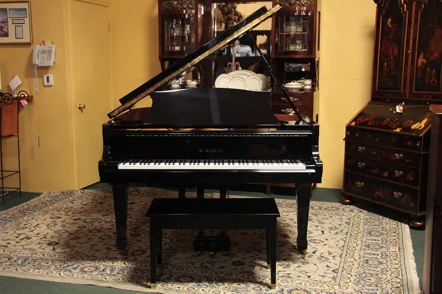 Main image of K. Kawai 5'9" Ebony Grand Piano & Bench
