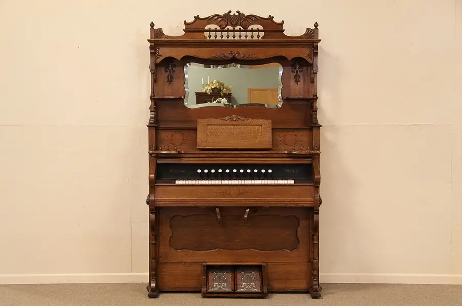 Main image of Victorian Carved Oak Windsor Organ