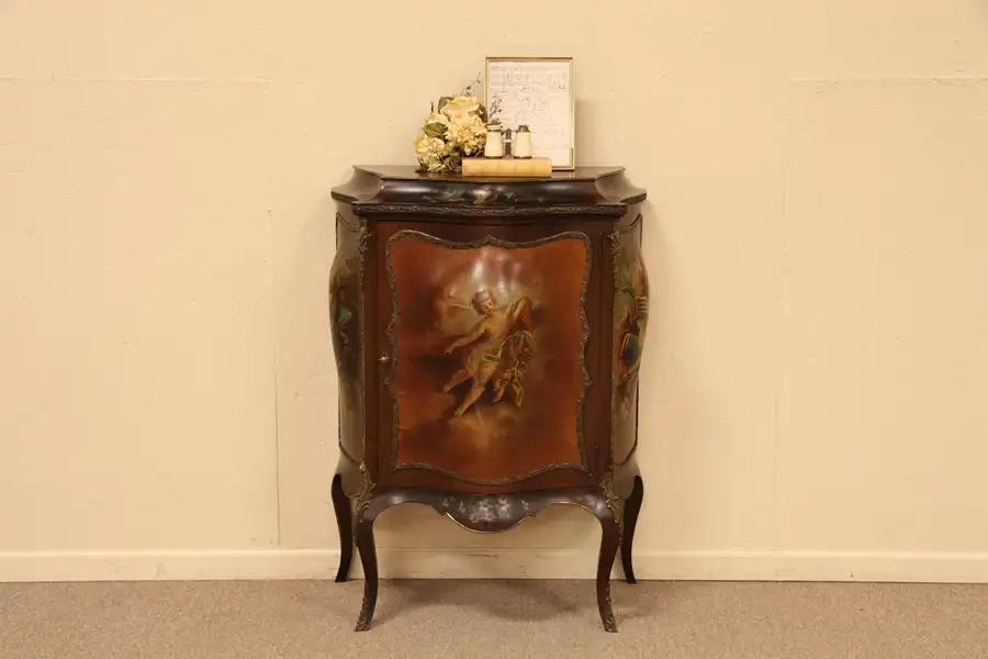Main image of Vernis Martin Painted Bombe Music Cabinet