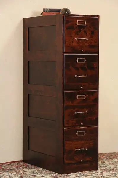 Main image of File Cabinet, 4 Drawer Roth Chicago 1930's Vintage