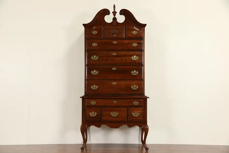 Main image of Cherry Traditional Vintage Highboy or Tall Chest on Chest