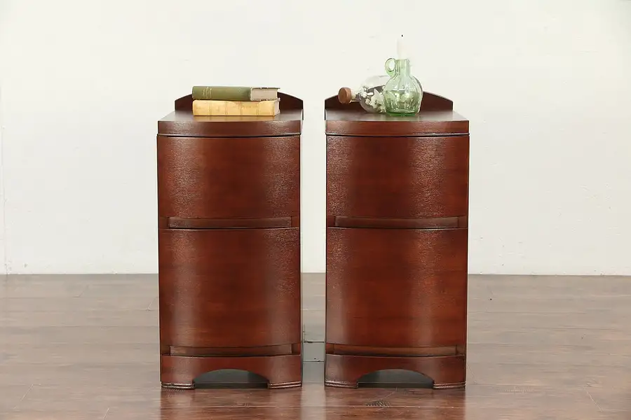 Main image of Pair of Midcentury Modern 1960 Vintage Walnut Nightstands