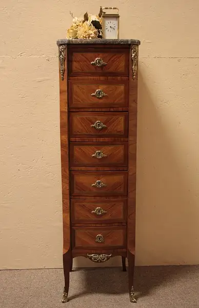 Main image of Semanier French Marble & Marquetry Lingerie Chest