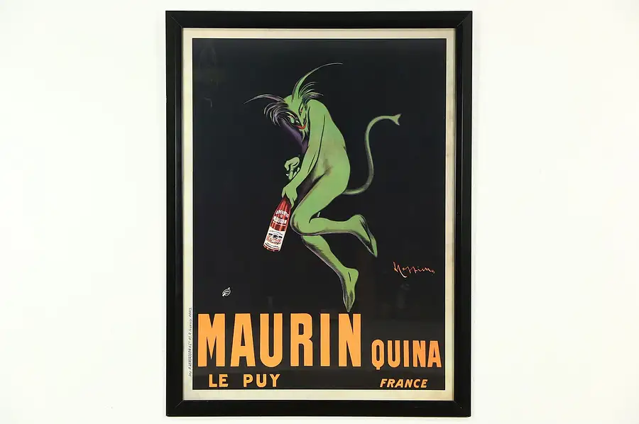 Main image of Maurin Quina Aperitif Wine Framed Advertizing Poster, signed Leonetto Cappiello