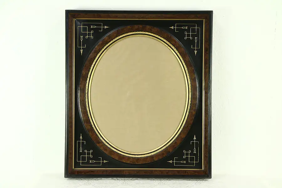 Main image of Victorian Eastlake 1870 Antique Portrait or Picture Frame, Oval Liner