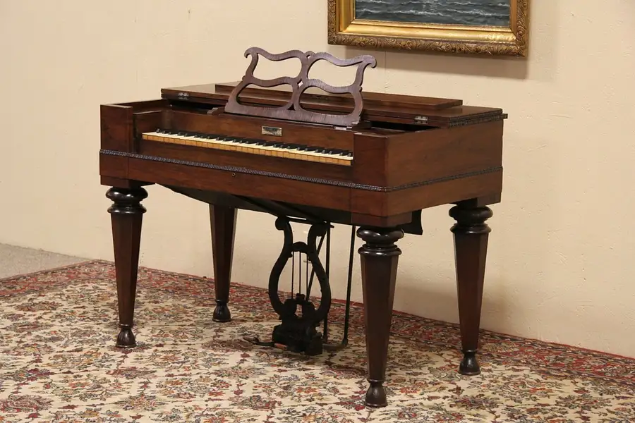 Main image of Prince NY Melodeon Rosewood 1846 Antique Portable Pump Reed Organ