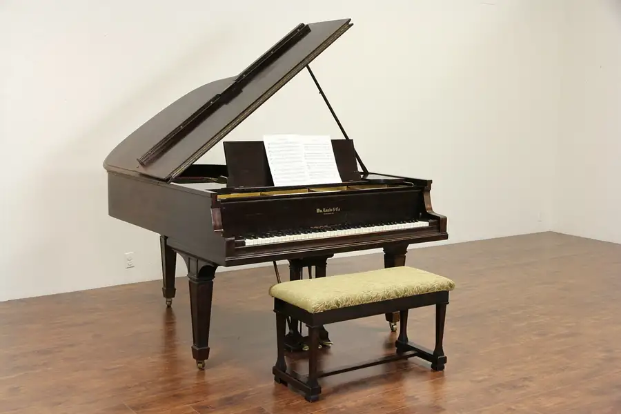 Main image of Grand Piano 1923 Mahogany 5' 9" Signed Knabe of Baltimore w/ Bench