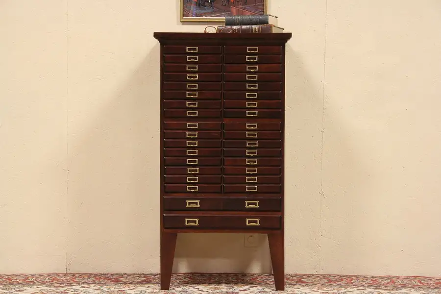 Main image of Lawyer 1900 Antique 34 Drawer File Cabinet or Jelwery Organizer