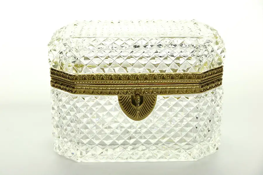 Main image of Crystal Locking Jewelry Box, Signed Germany