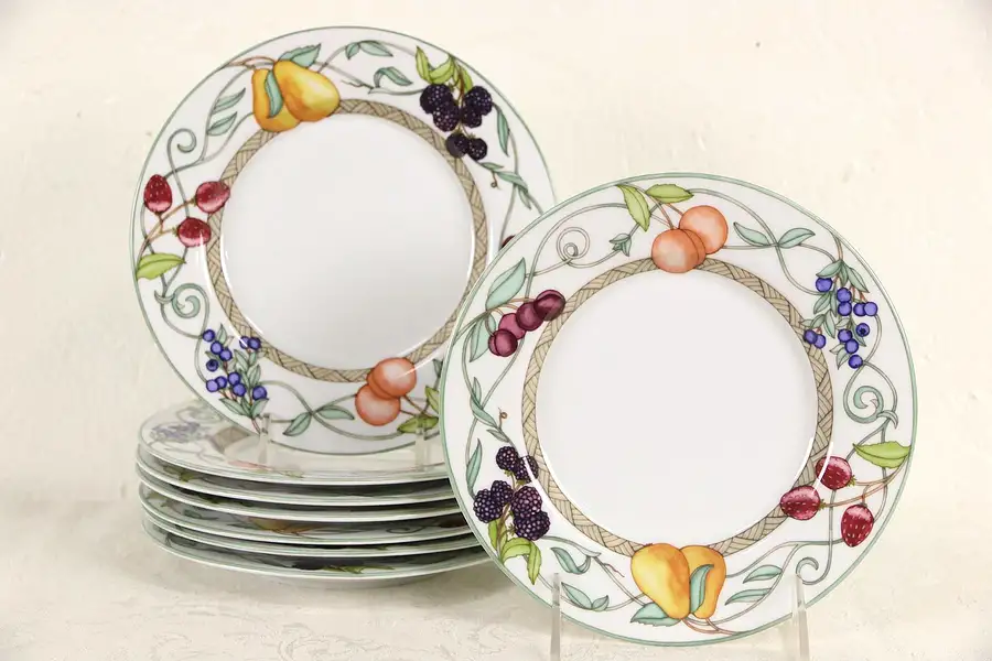 Main image of Set of 8 DANSK PORTUGAL UMBRIAN FRUITS Bread & Butter plates 7 3/8"