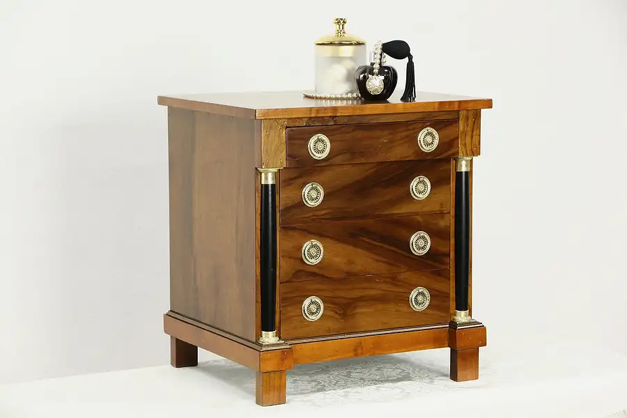 Main image of French Vintage Chairside or Jewelry Chest, Collector or Silver Cabinet
