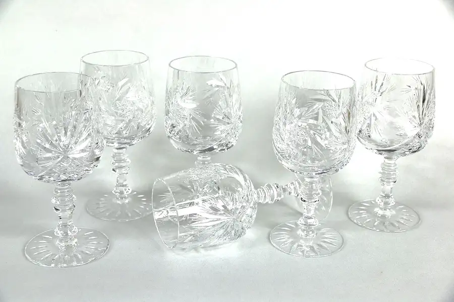 Main image of Colwein by Kristall Neubert Set of 6 Cut Crystal Wine or Water Goblets 6 1/2"
