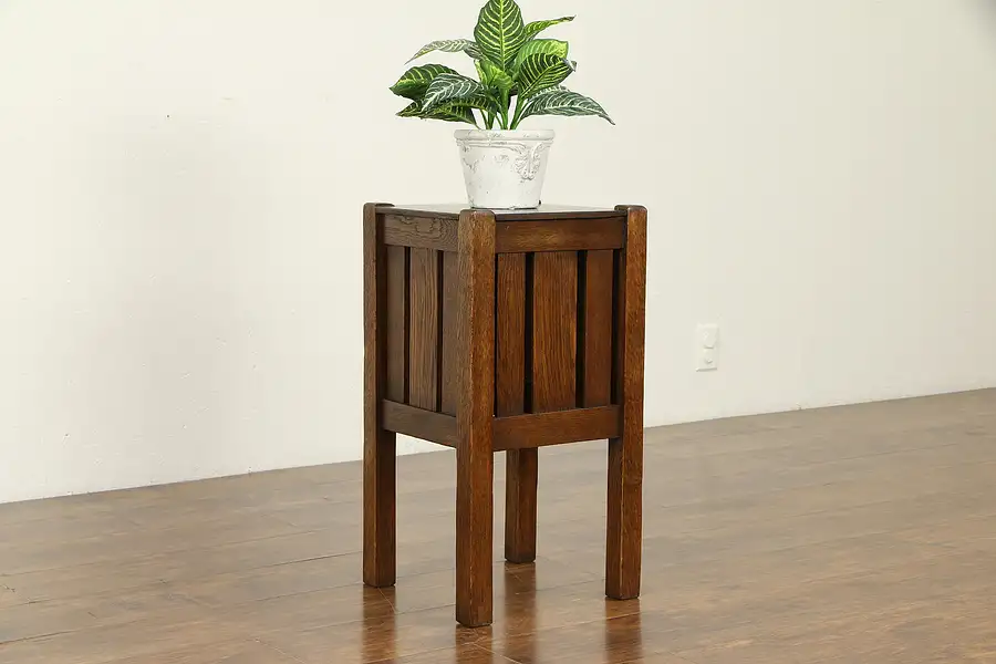 Main image of Arts & Crafts Mission Oak Antique Craftsman Chairside Table or Pedestal