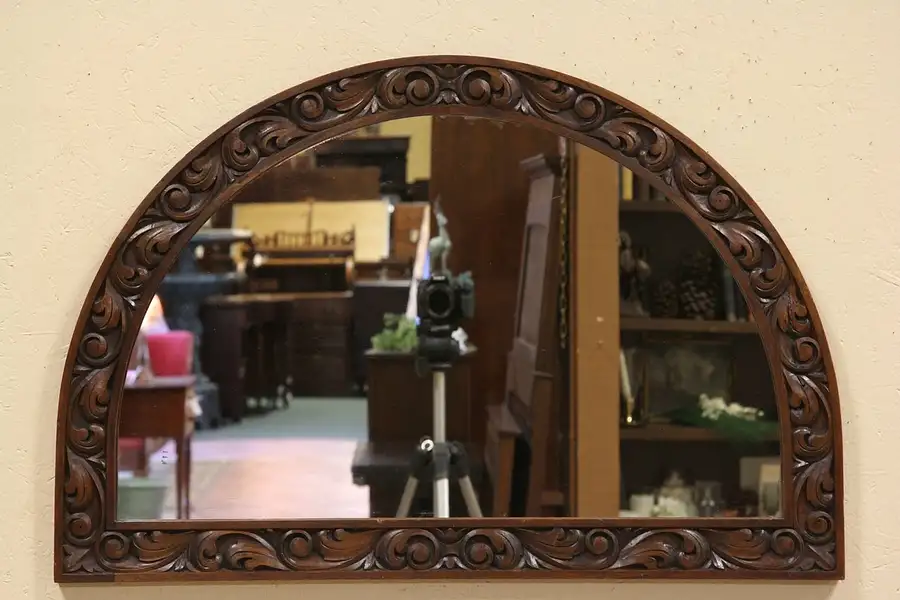 Main image of Spanish Colonial Carved Arched Mirror