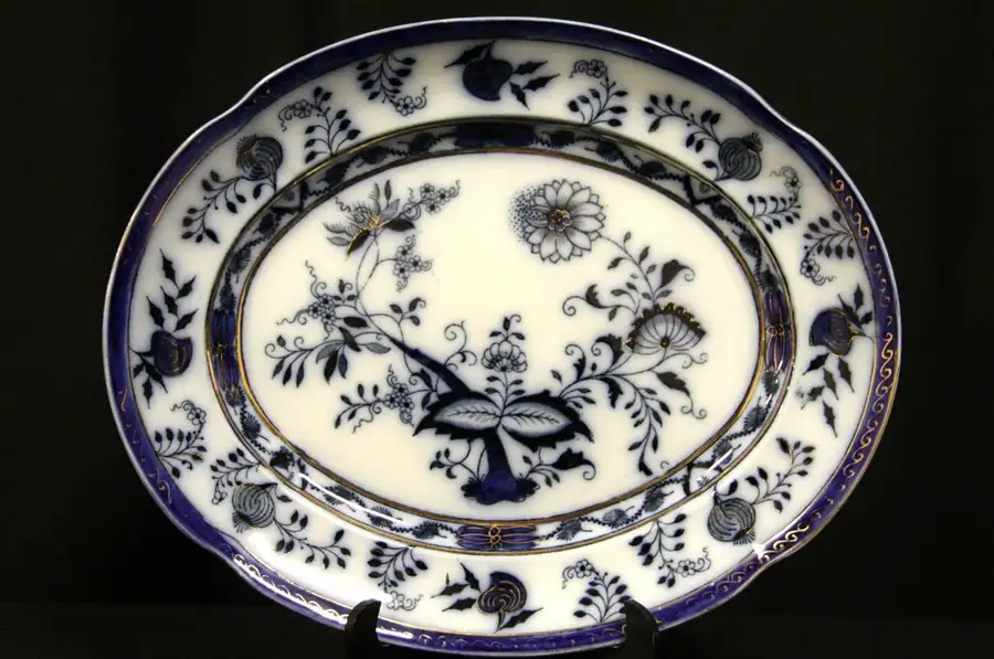 Main image of Grimwades Carro 1890 Antique Flow Blue 13 1/2" China Platter