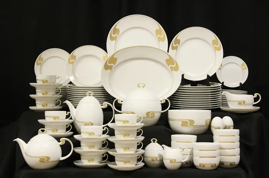 Main image of Rosenthal Designer Line Asimmetria Gold China for 12 & Serving Pieces