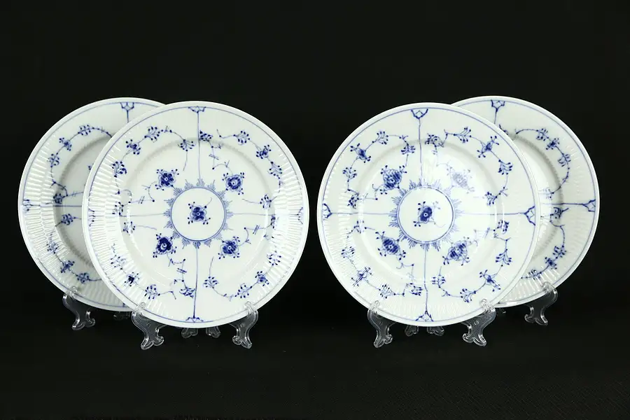 Main image of Royal Copenhagen Blue Fluted Set of 4 7 3/4" Salad or Dessert Plates