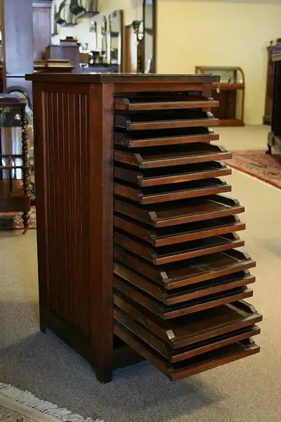Main image of Pine Wainscoting Printer's Type File Cabinet