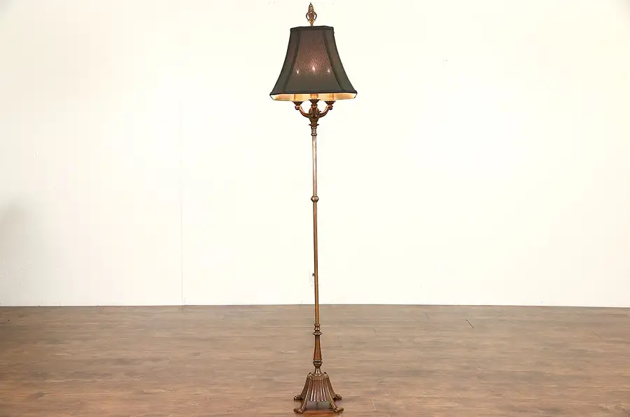 Main image of Rembrandt 1920's Antique Burnished Copper Floor Lamp, New Shade