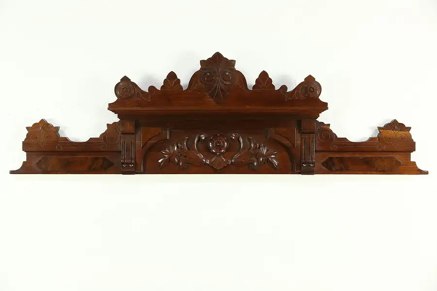 Main image of Victorian Renaissance 1875 Antique Architectural Salvage Carved Walnut Crest