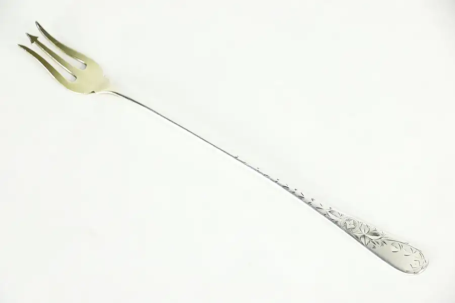 Main image of Towle Signed Silverplate Antique 1880's Long Pickle Serving Fork