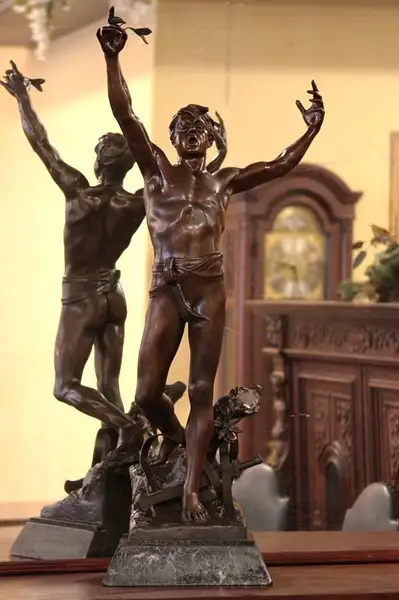 Main image of Athlete's Olympic Victory, Antique French Statue