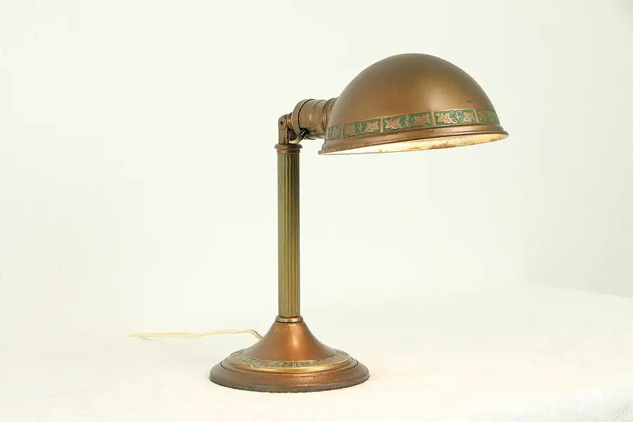 Main image of Adjustable Desk Lamp, Original Copper & Paint, Pat. 1908