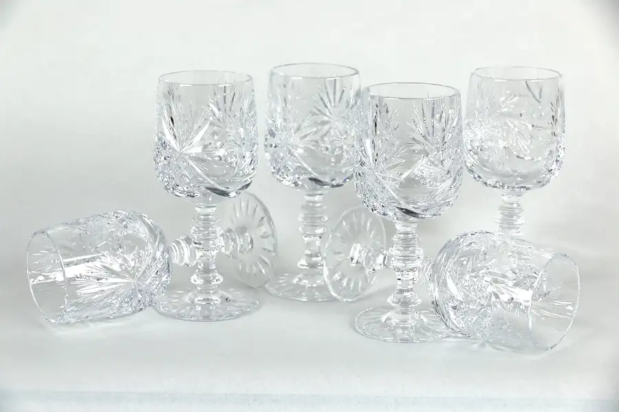 Main image of Colwein by Kristall Neubert Set of 6 Cut Crystal Water or Wine Goblets 5 3/4"