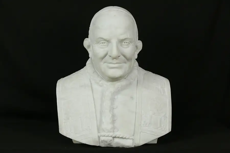 Main image of Pope John XXIII Sculpture, Hand Carved Marble Bust