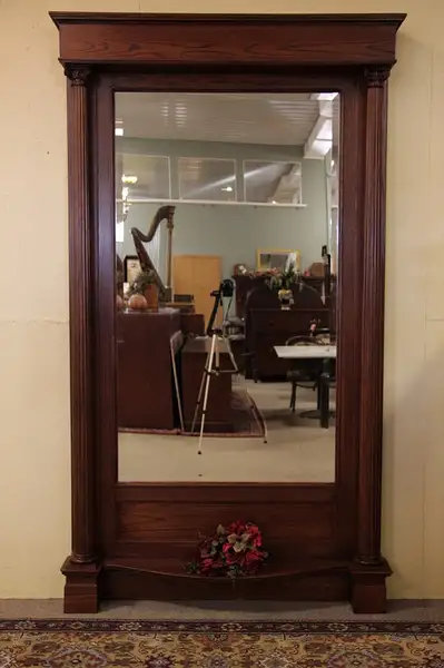 Main image of Classical 1895 Oak Pier or Hall Mirror, Columns
