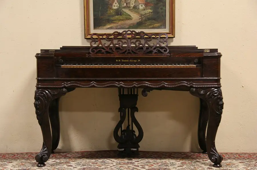 Main image of Kimball of Chicago 1860 Rosewood Antique Melodeon Pump Organ