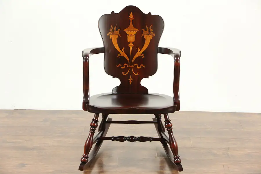 Main image of Rocker with Marquetry, 1900 Antique Rocking Chair
