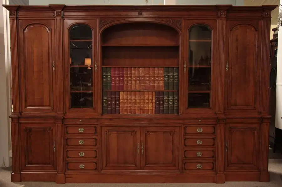 Main image of Library 11' Cherry Bookcase and Entertainment Center