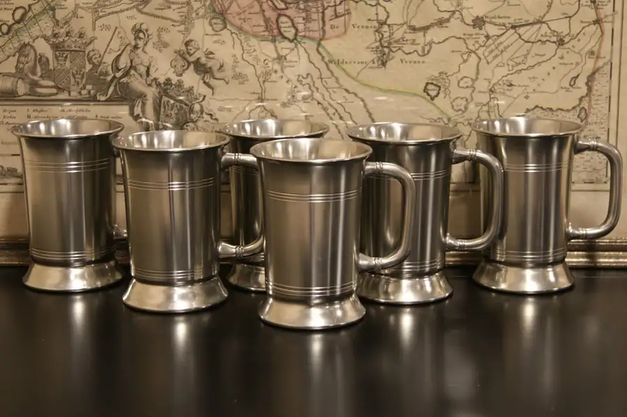 Main image of Set of 6 Rio Tiel Holland Pewter Tankard Mugs