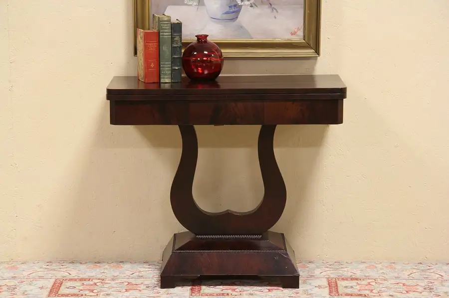 Main image of Empire 1840 Antique Flip & Swivel Console or Game Table
