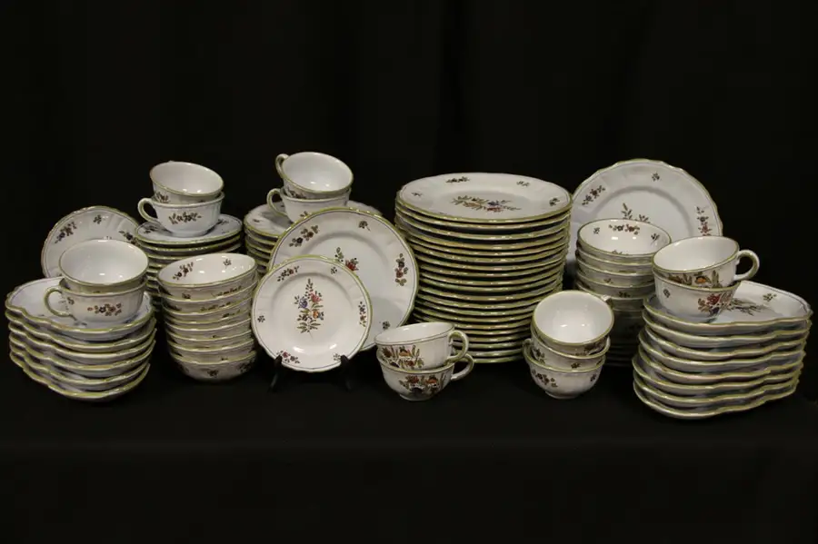 Main image of Italian Hand Painted Faience China Buffet Set
