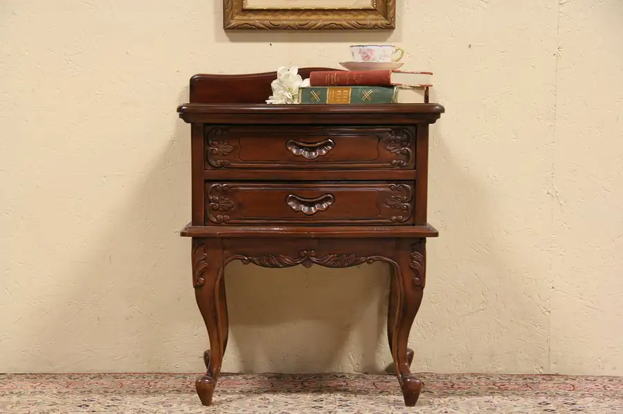 Main image of French Style Mahogany End Table or Nightstand